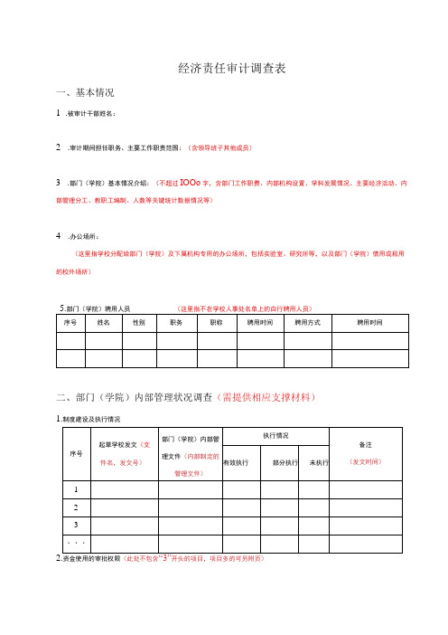 经济责任审计调查表