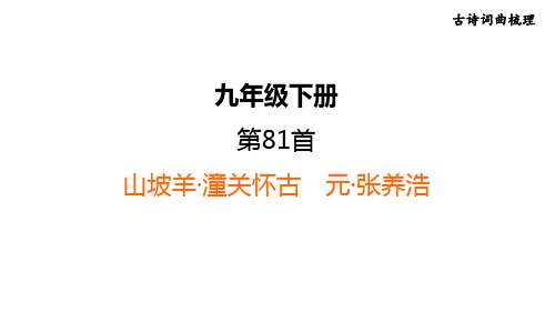 中考语文复习 古诗词第81首 山坡羊 潼关怀古