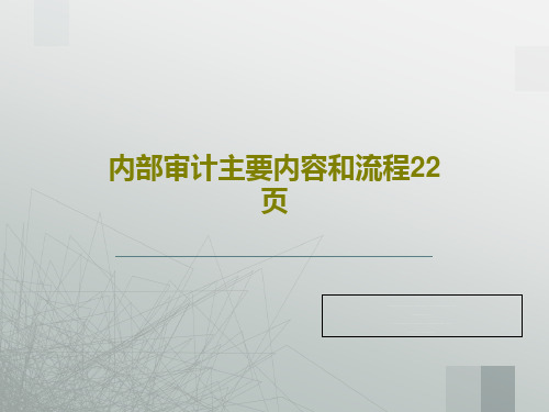 内部审计主要内容和流程22页24页PPT