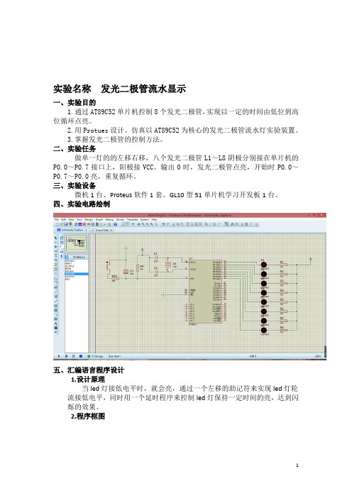 led流水灯实验报告