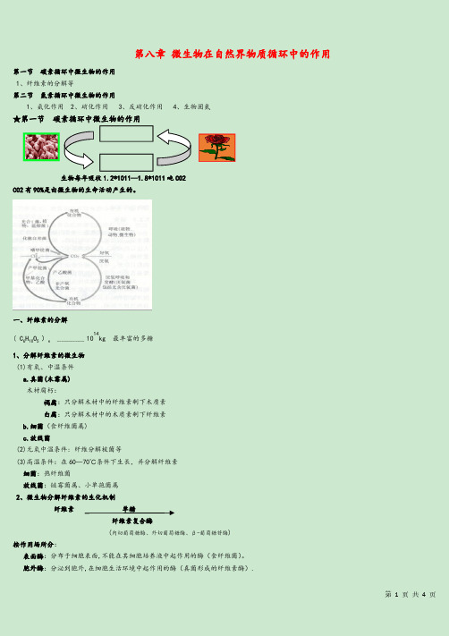 第八章微生物在自然界碳氮素循环中的作用