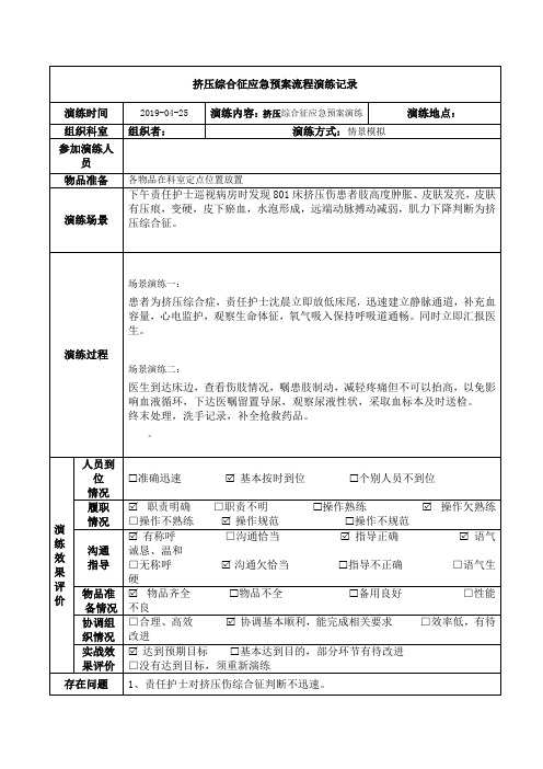 2019.04挤压综合症应急预案演练