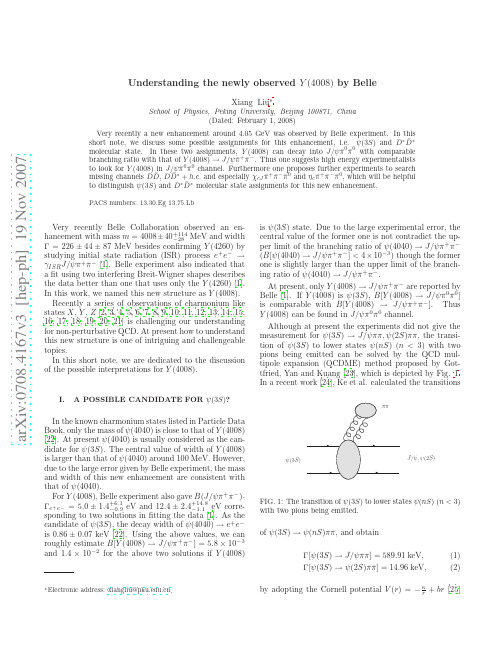 Understanding the newly observed Y(4008) by Belle