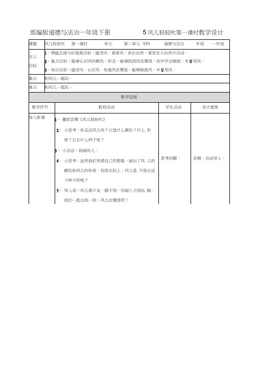 部编人教版一年级道德与法治下册第二单元《我和大自然》优质教案