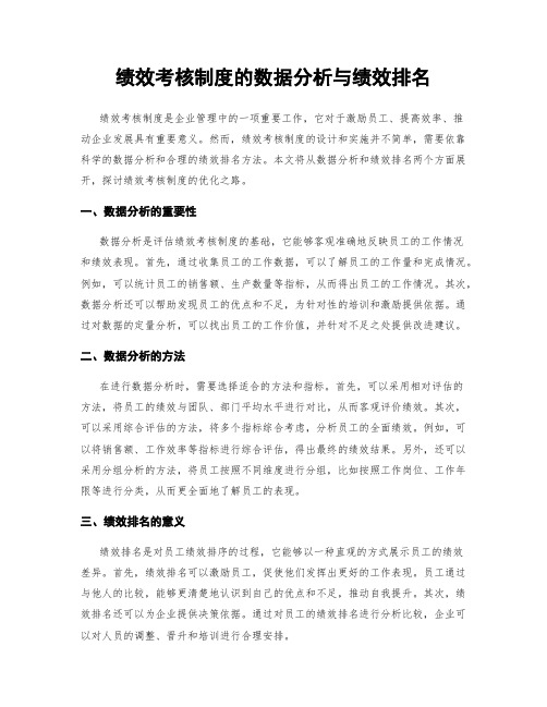 绩效考核制度的数据分析与绩效排名