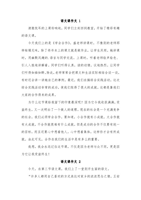 我们的一堂语文课作文350字