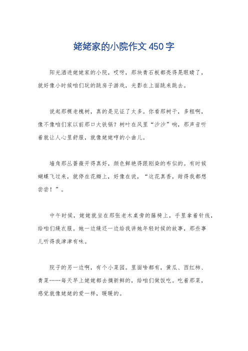 姥姥家的小院作文450字