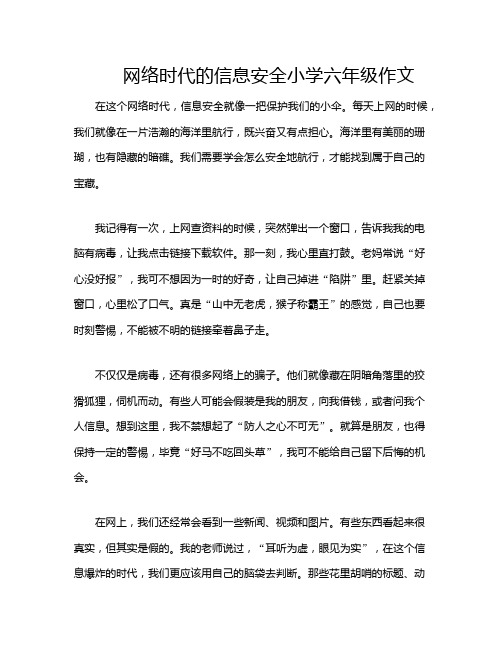 网络时代的信息安全小学六年级作文