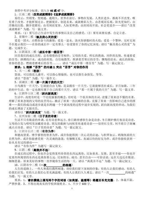 2018年无锡市区二模作文题,阅读题汇总