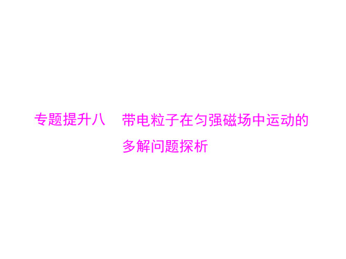 南方新高考高考物理一轮总复习 专题八 带电粒子在匀强磁场中运动的多解问题探析课件 新人教版