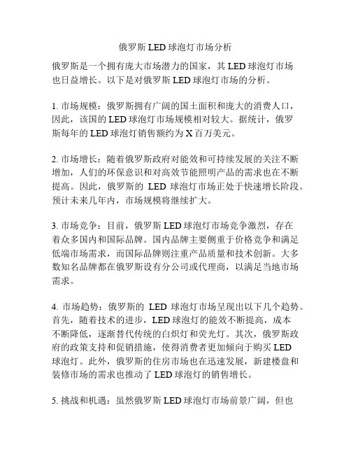 俄罗斯LED球泡灯市场分析