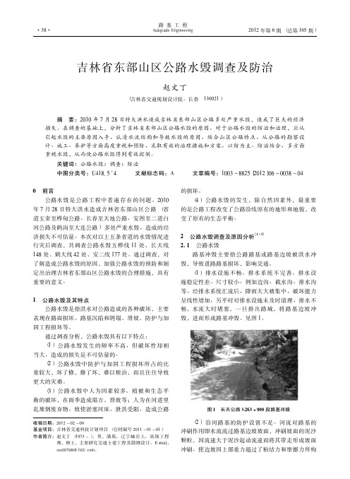 吉林省东部山区公路水毁调查及防治赵文丁