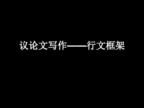 高中作文_议论文写作——行文框架