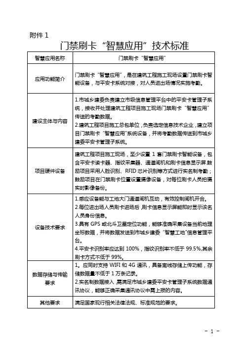 重庆市“智慧工地”第一阶段建设技术标准