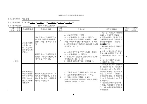 安全生产标准化评审报告