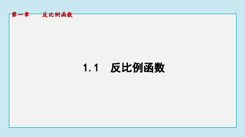 1.1 反比例函数 课件 2024-2025学年湘教版数学九年级上册