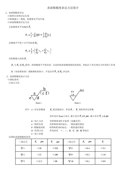 表面粗糙度表达简介