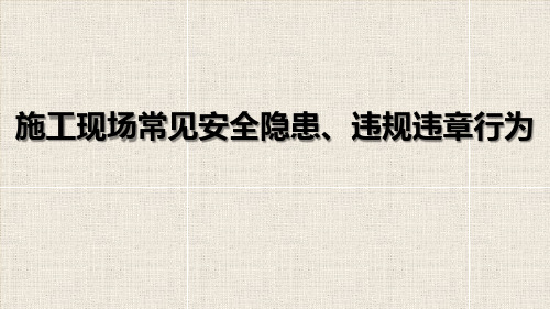 施工现场常见安全隐患、违规违章行为(80页)