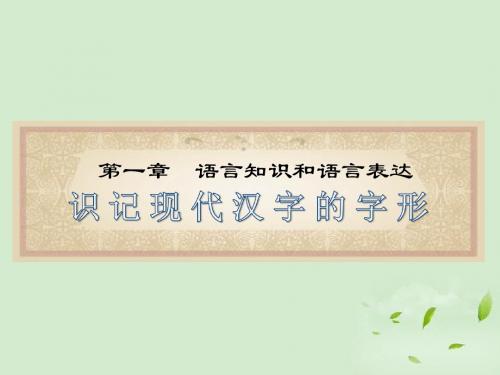 高三语文识记现代汉字的字形讲解及练习课件