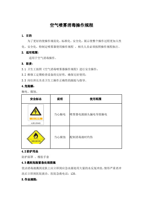 空气喷雾消毒操作规程