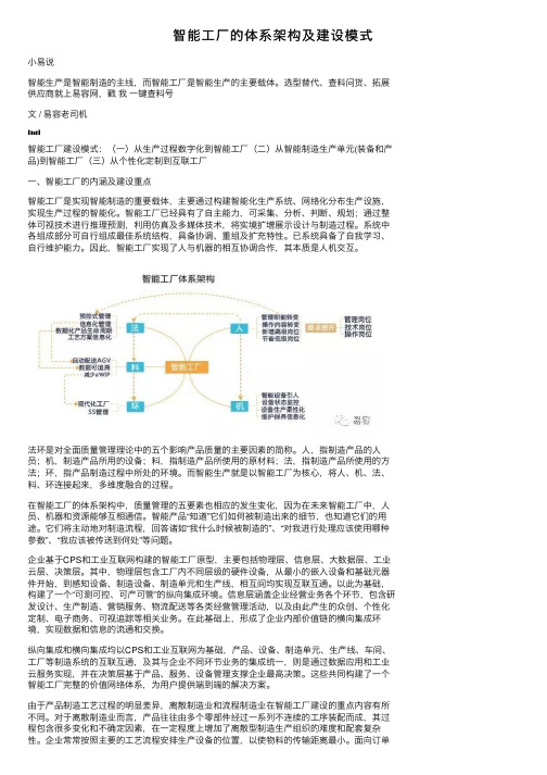 智能工厂的体系架构及建设模式