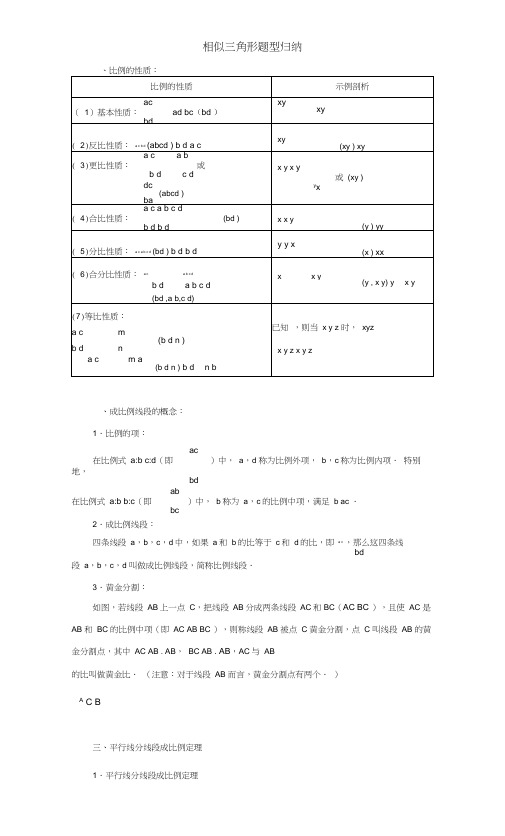 相似三角形题型归纳总结非常全面