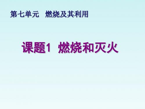 九年级化学上册 第七单元《课题1 燃烧和灭火》课件1 (新版)新人教版