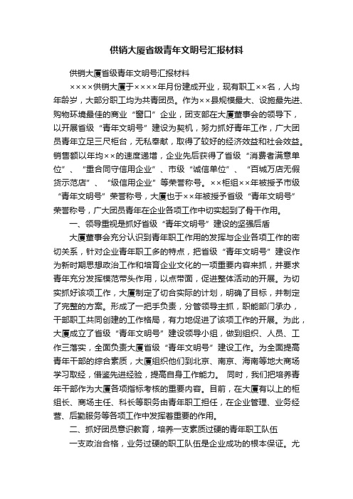 供销大厦省级青年文明号汇报材料