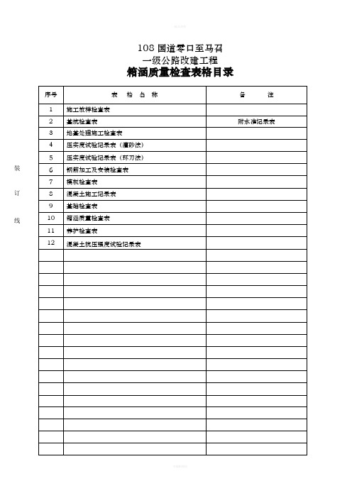 箱涵质量检查表格