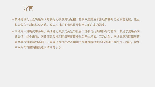 网络舆情概论课件第三章网络舆情的传播渠道