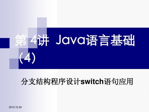 第3讲Java语言基础(4)分支结构程序设计switch语句应用