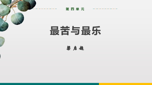 新人教部编版语文七年级下册《苦与乐》优质ppt课件