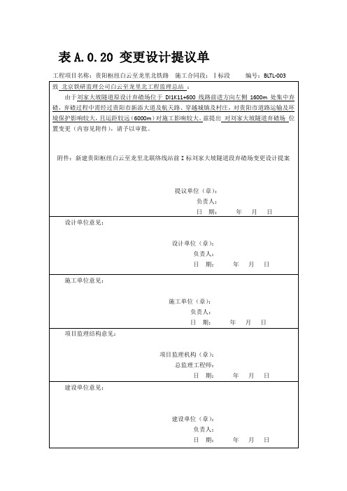 隧道出口弃碴场变更设计建议书(最新)