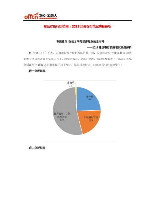 2016建设银行笔试真题解析