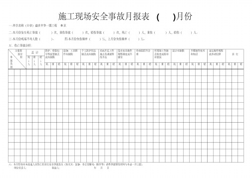 工伤事故登记汇总表