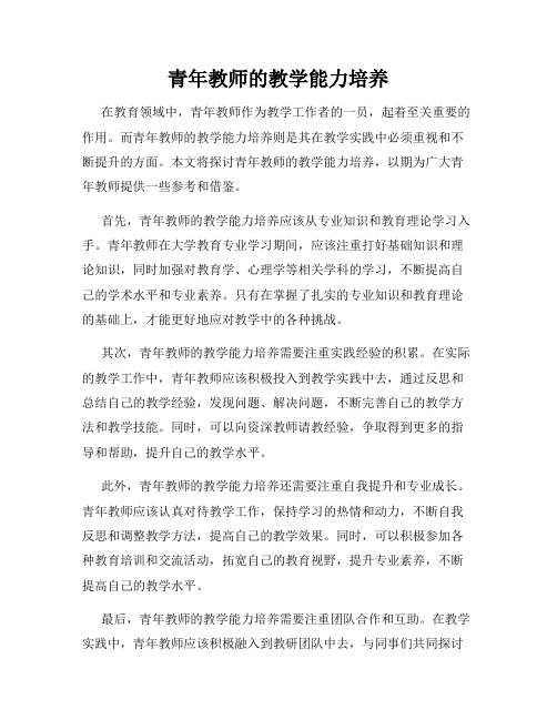 青年教师的教学能力培养