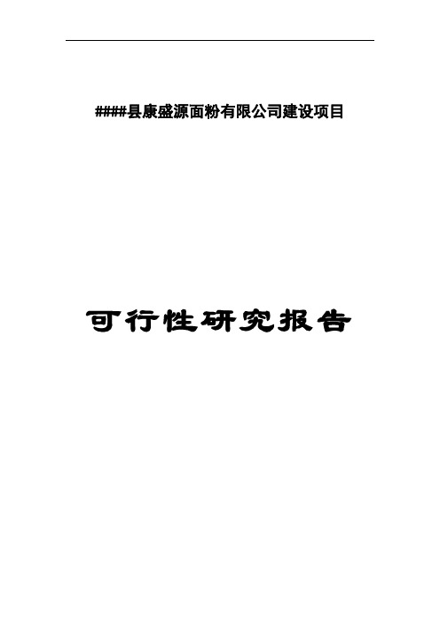 面粉厂建设项目_可行性研究报告