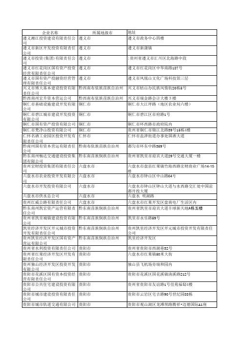 贵州省政府融资平台公司