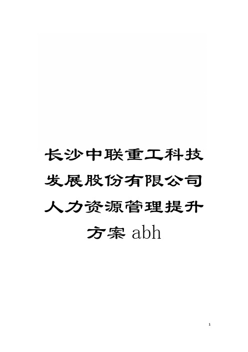 长沙中联重工科技发展股份有限公司人力资源管理提升方案abh模板