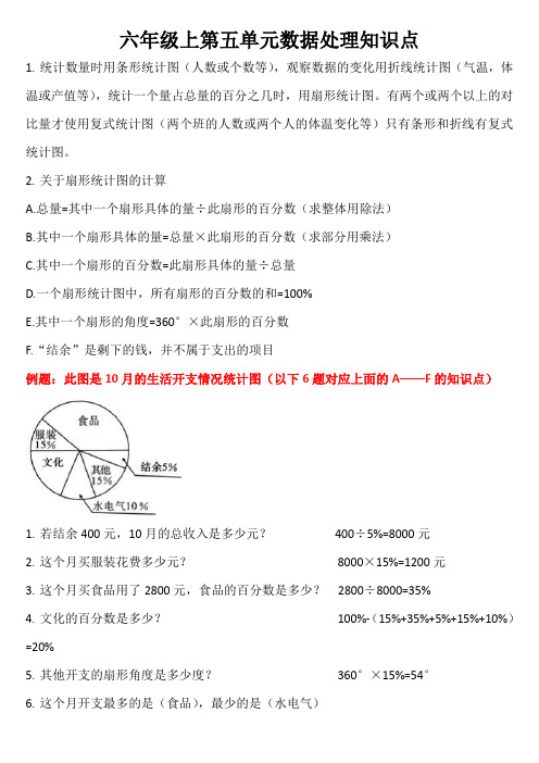 六年级上第5单元数据处理知识点