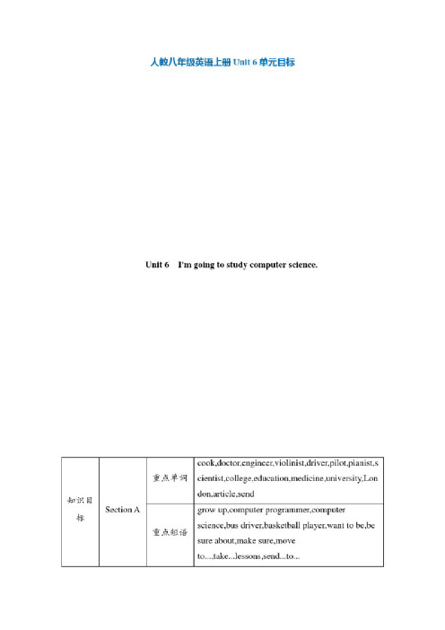 人教八年级英语上册Unit6单元目标