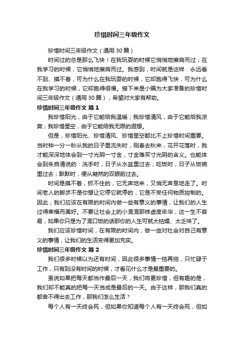 珍惜时间三年级作文