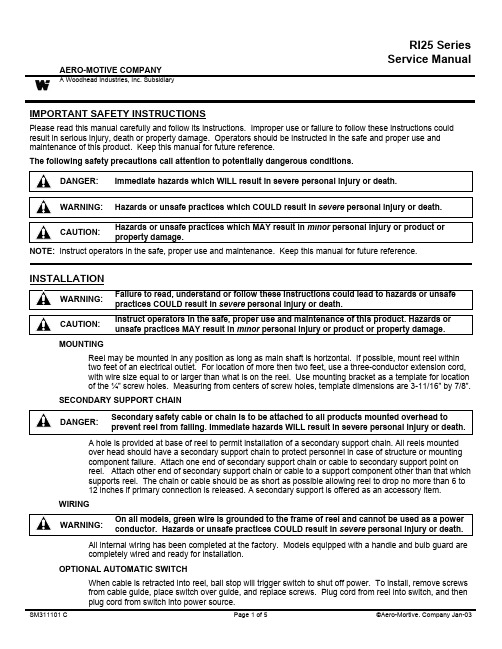 Aero-Mortive RI25 Series Service Manual