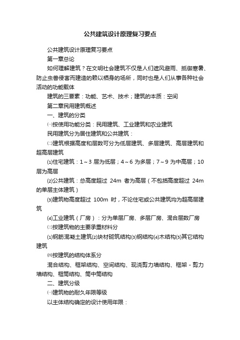 公共建筑设计原理复习要点