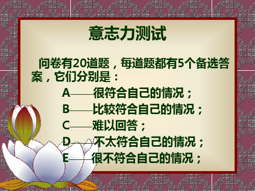 普通心理学  意志力测试