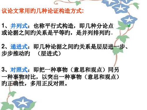 议论文的论证结构市公开课获奖课件省名师示范课获奖课件