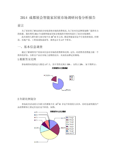 成都展会智能家居展会市场调研问卷