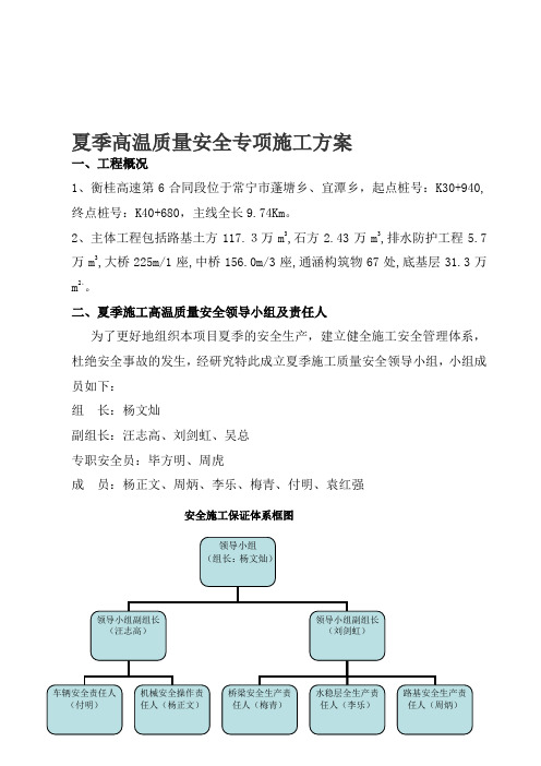 夏季高温质量安全专项施工方案