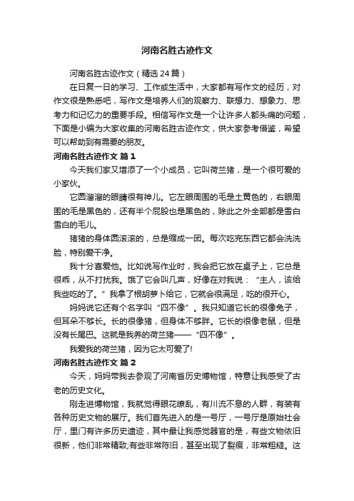 河南名胜古迹作文（精选24篇）