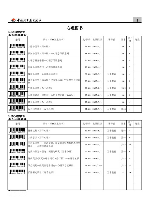 轻工业出版社书单